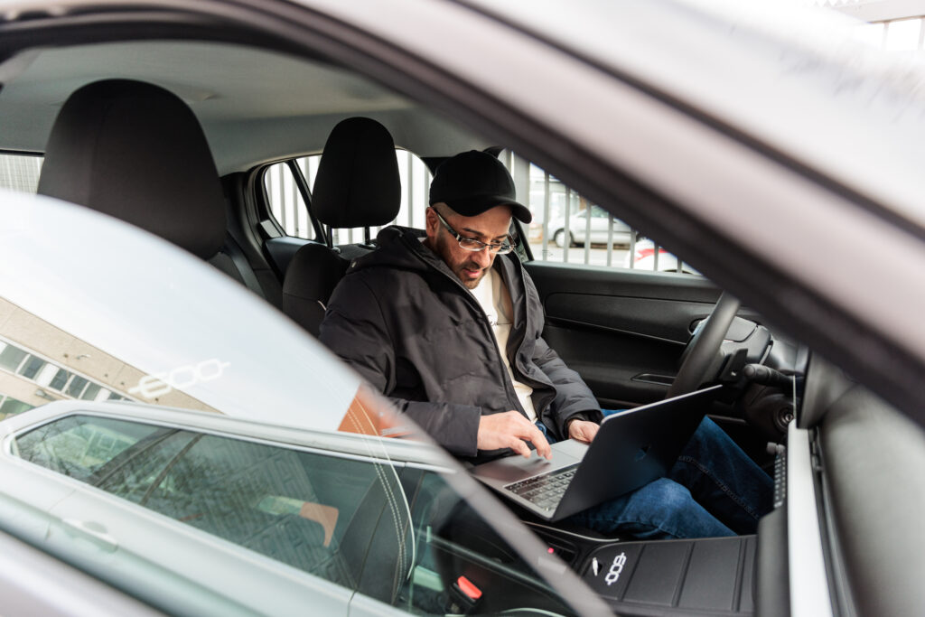 arbeiten im auto